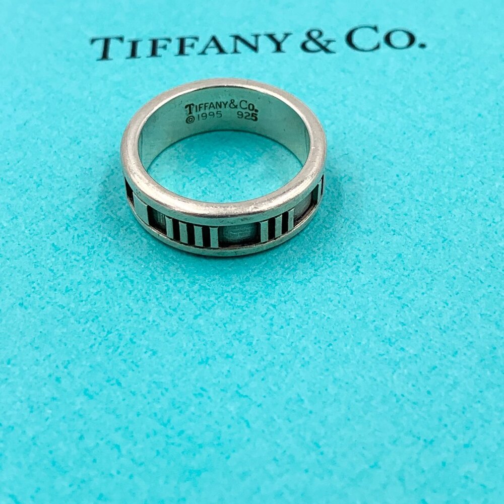 Authentic Tiffany & Co 925 Silver Atlas Medium Ring Size 6